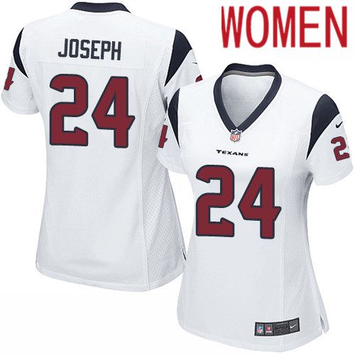 Women Houston Texans #24 Johnathan Joseph White Nike Player Game NFL Jersey->women nfl jersey->Women Jersey
